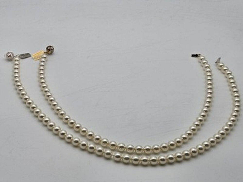 Louloulux Elegant Double Strand Faux Pearl Necklaces 925 Clasp Gold And...